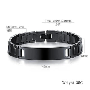 Men's Stainless Steel Bracelet Glossy DIY Lettering Jewelry