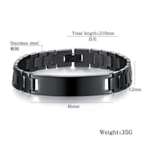 Men's Stainless Steel Bracelet Glossy DIY Lettering Jewelry
