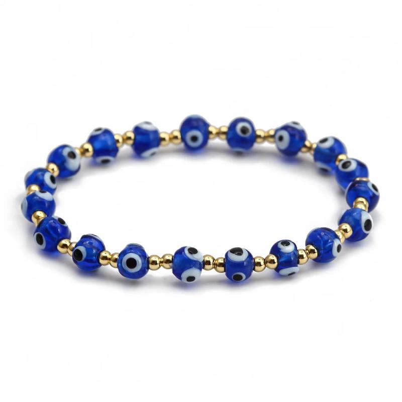 Adjustable Bead Bracelet Alloy Fatima Hand Evil Eye Bracelet
