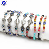 Adjustable Bead Bracelet Alloy Fatima Hand Evil Eye Bracelet