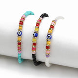 Adjustable Bead Bracelet Alloy Fatima Hand Evil Eye Bracelet