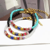 Adjustable Bead Bracelet Alloy Fatima Hand Evil Eye Bracelet