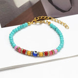 Adjustable Bead Bracelet Alloy Fatima Hand Evil Eye Bracelet