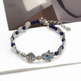 Adjustable Bead Bracelet Alloy Fatima Hand Evil Eye Bracelet