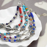 Adjustable Bead Bracelet Alloy Fatima Hand Evil Eye Bracelet