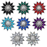 5pcs 12MM Snap Jewelry Rhinestone Flower Cross Metal Buttons for Snap Bracelet