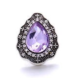 5pcs/lot Rhinestone Crystal Purple 18mm Snap Buttons DIY Charms