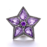 5pcs/lot Rhinestone Crystal Purple 18mm Snap Buttons DIY Charms