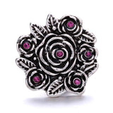 5pcs/lot Rhinestone Crystal Purple 18mm Snap Buttons DIY Charms
