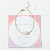 Dainty Chain Pink Quartz Stone Bracelet Boho Jewelry