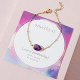 Dainty Chain Pink Quartz Stone Bracelet Boho Jewelry