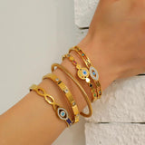 Stainless Steel Plated Star Square Crystal Bracelet