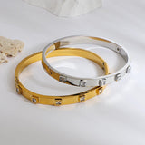 Stainless Steel Plated Star Square Crystal Bracelet