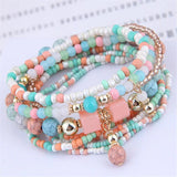 Boho Acrylic Beads Bracelets Women Multicolor Elastic Rope