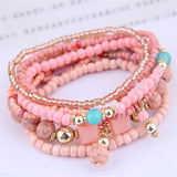 Boho Acrylic Beads Bracelets Women Multicolor Elastic Rope