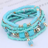 Boho Acrylic Beads Bracelets Women Multicolor Elastic Rope