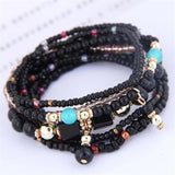 Boho Acrylic Beads Bracelets Women Multicolor Elastic Rope