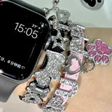 Harajuku Rhinestone Star Bone Cross Dog Heart Bracelet for Women Men