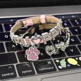 Harajuku Rhinestone Star Bone Cross Dog Heart Bracelet for Women Men