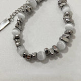 Punk Rock Opal Metal Beads Bracelet Irregular Stone Minimalist Hand Jewelry