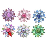 5pc/lot Mix Rhinestone Metal Flower Snap Buttons for Snap Bracelet Bangle