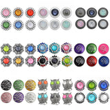 5pc/lot Mix Rhinestone Metal Flower Snap Buttons for Snap Bracelet Bangle