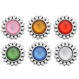 5pc/lot Mix Rhinestone Metal Flower Snap Buttons for Snap Bracelet Bangle