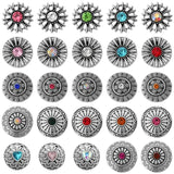 6pcs Snap Button Jewelry 18mm Rhinestone Snaps for Necklace DIY Jewelry