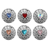 6pcs Snap Button Jewelry 18mm Rhinestone Snaps for Necklace DIY Jewelry