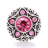 5Pcs Rose Crystal Heart Snap Button Jewelry for Women