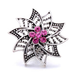 5Pcs Rose Crystal Heart Snap Button Jewelry for Women