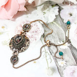 Gray Crystal Sliding Chain Coin Bracelet Vintage Jewelry