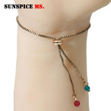 Gray Crystal Sliding Chain Coin Bracelet Vintage Jewelry