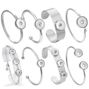 Stainless Steel Snap Button Bracelets for 18mm 12mm Snap Buttons