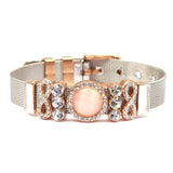 Two Stainless Steel Mesh Bracelet Set with Love Charm