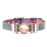 Two Stainless Steel Mesh Bracelet Set with Love Charm