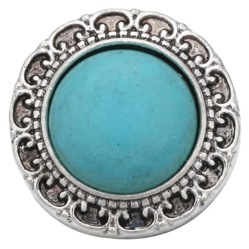 6pcs Natural Stone Snap Buttons 18mm DIY Snap Jewelry Charms for Bracelet