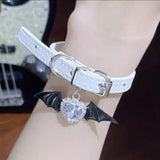 Harajuku Pink Rhinestone Love Heart Charms Bracelet