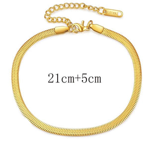 3mm Round Snake Chain Bracelet Stainless Steel Colour Adjustable Lady Jewelry