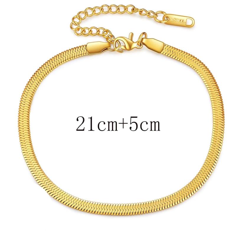 3mm Round Snake Chain Bracelet Stainless Steel Colour Adjustable Lady Jewelry