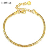 3mm Round Snake Chain Bracelet Stainless Steel Colour Adjustable Lady Jewelry