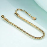 3mm Round Snake Chain Bracelet Stainless Steel Colour Adjustable Lady Jewelry
