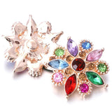 6pcs Snap Jewelry Mixed 18mm Snap Button Crystal Rhinestone for Snap Bracelets
