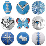 5pcs Mixed Metal 18mm Snap Button with Rhinestone for Bracelet