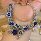 Crystal Beads Star Charm Bracelet with Hot-Air-Balloon Pendant