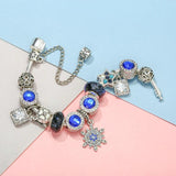 Crystal Beads Star Charm Bracelet with Hot-Air-Balloon Pendant