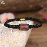 Natural Stones Cylinder Beads Wristband Bracelet Women Boho Jewelry