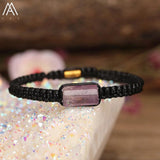 Natural Stones Cylinder Beads Wristband Bracelet Women Boho Jewelry