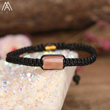 Natural Stones Cylinder Beads Wristband Bracelet Women Boho Jewelry
