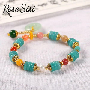 Chinese Crystal Bracelet Ethnic Navy Wrist Woman Jewelry Pendant